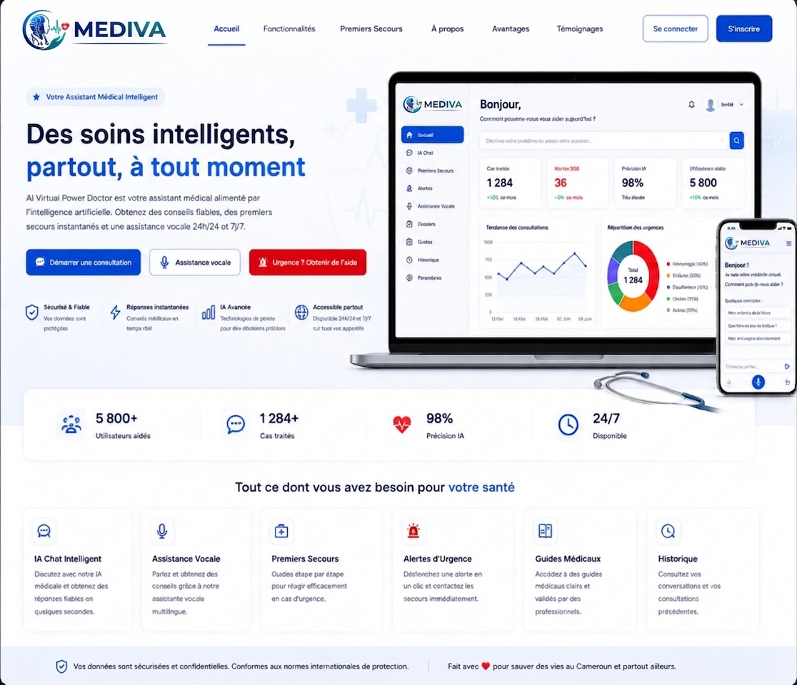 Maquette de l’application MEDIVA